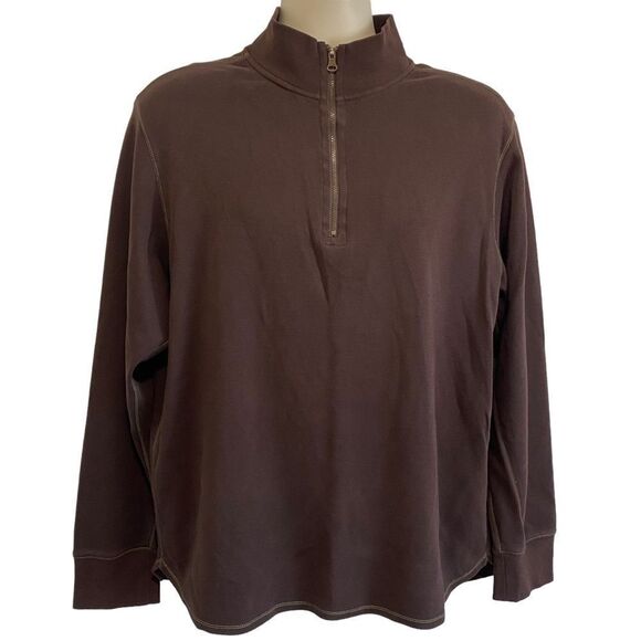 ROBERT GRAHAM Brown 1/4 Zip Pullover Sweater - Picture 1 of 13